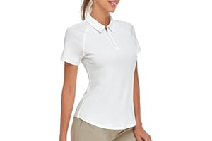 Soneven Women's Short Sleeve Golf Shirt Moisture Wicking Athletic Golf Polo Shirts Tennis Shirts