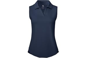 BGOWATU Women's Sleeveless Golf Polo Shirts Collared V Neck Tennis Tank Tops UPF 50+ Quick Dry Lightweight