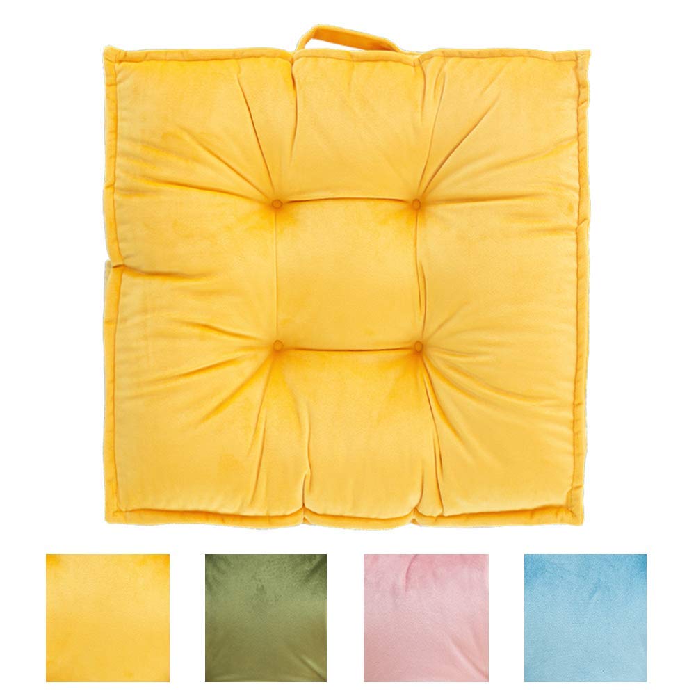 yellow floor pillow