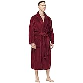 Yurhap Mens Fleece Robe, Soft Plush Robe for Men, Fluffy Bathrobe with Belt & 2 Pockets