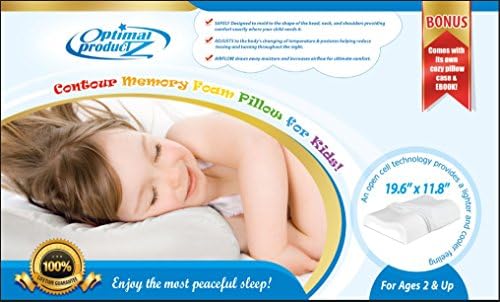BRAND NEW CONTOUR MEMORY FOAM PILLOW FOR KIDS INCORPORATES LATEST TECHNOLOGY! - 2 BONUS PRODUCTS, DISCOUNT CODE (Below), AND LIFETIME GUARANTEE! - Toddler Pillow - Best Pillow for Kids to use in bed, floor, car, &amp; travel! Hypoallergenic - #1 Kid Pillow molds to the shape of the head, neck, and shoulder muscles to help relax completely!