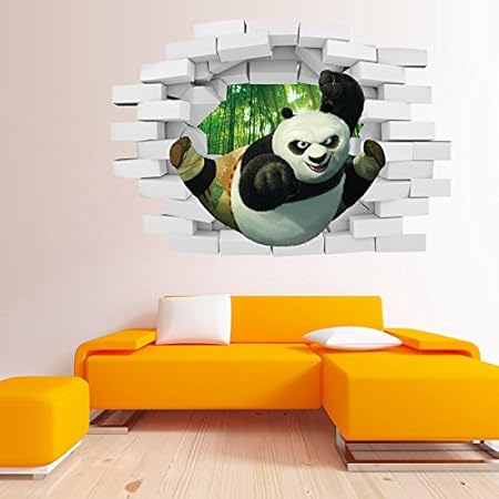 50 X 70 Cm Picture Kung Fu Panda Funny Cute 3d Wall Stickers