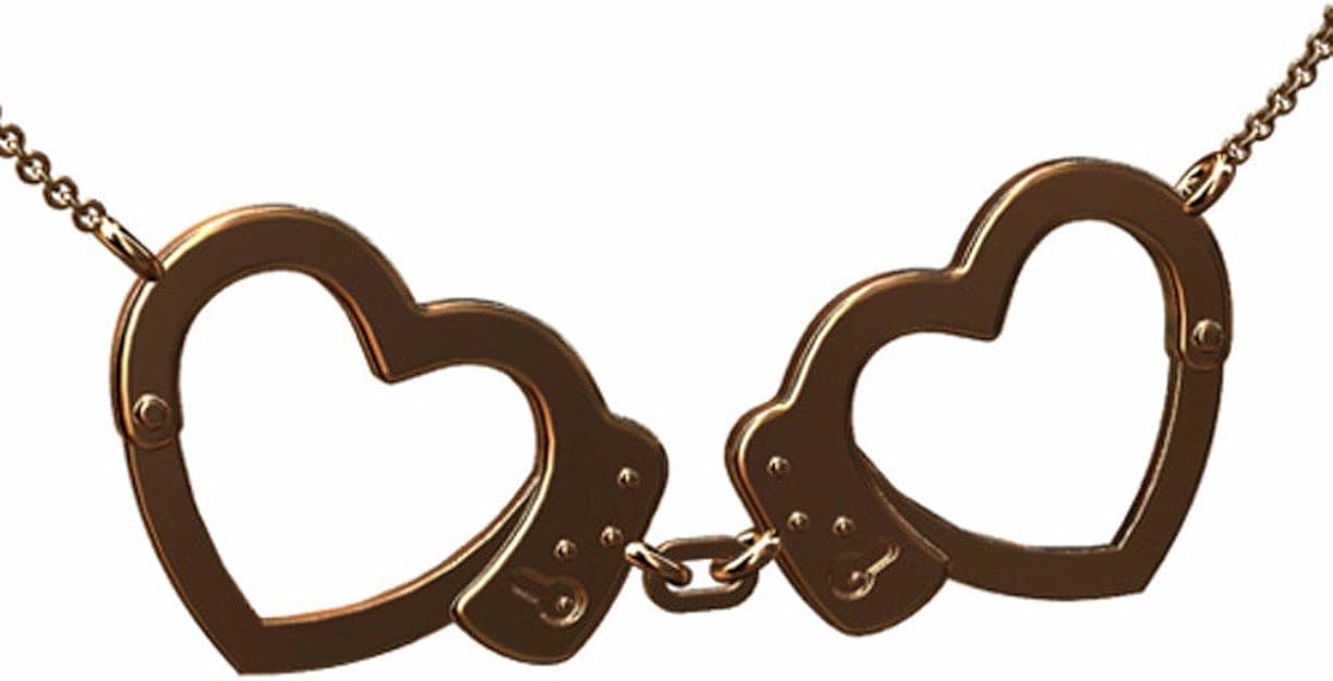 14K Pink Gold Police Heart Handcuffs Pendant Amazon.ca Jewelry