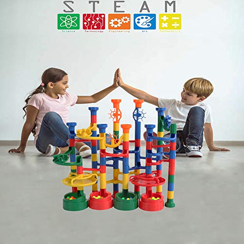 BMAG Marble Run Set for Kids, Marble Race Track , Marble Maze Game Toys, STEM Construction Building Set 112PCS - Thumbnail 2
