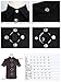 Black Shirt for Men Steampunk Short Sleeves Blouse Tops Rock Shirt with Snap Buttons