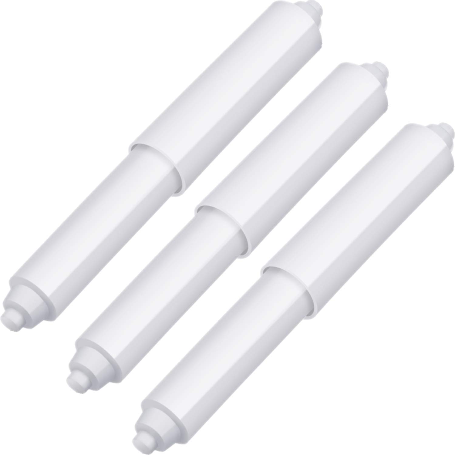 3 Pack Toilet Paper Holder Roller Toilet Tissue Holder Replacement Plastic Spring Loaded (White Point End)