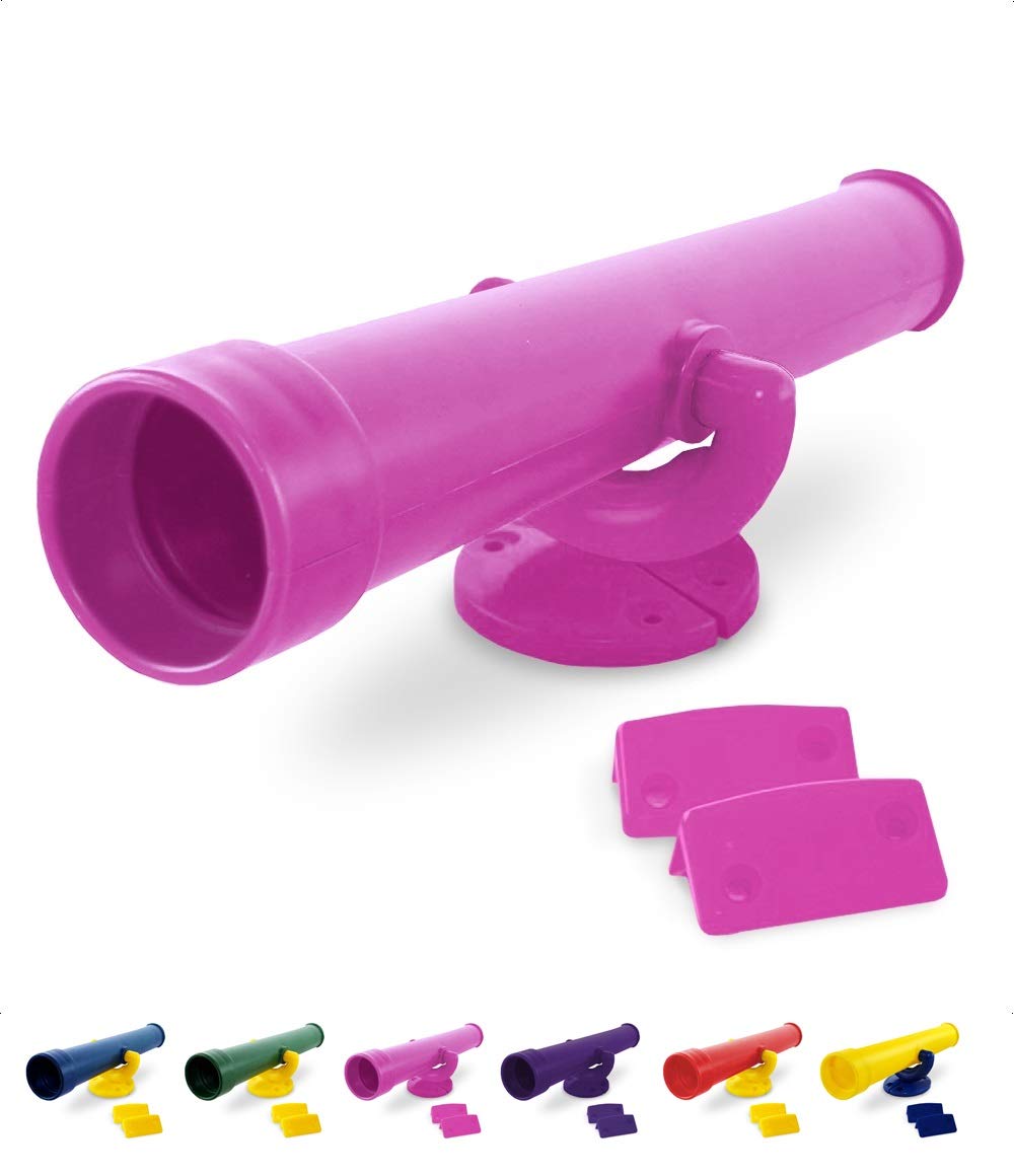HIKS® Pink Kids Childrens Telescope available in Green, Purple, Red Yellow and Blue ideal for Climbing Frames, Tree House, Dens & Play House
