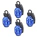 TOMALL Valve Caps Hand-Grenade Style for Truck SUV Jeep Aluminum Alloy Valve Stem Caps Dustproof Cover (4pcs Blue)