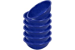 Outpost by 1 Stop & Go - Enamel Camping Mugs, Speckled Navy Blue, Set of 6 (Enamel Camping Bowls)