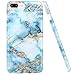 LUOLNH iPhone 8 Plus Case,iPhone 7 Plus Case, Blue and Gold Marble Design Slim Shockproof Flexible Soft Silicone Rubber TPU Bumper Cover Skin Case for iPhone 8 Plus/iPhone 7 Plus …