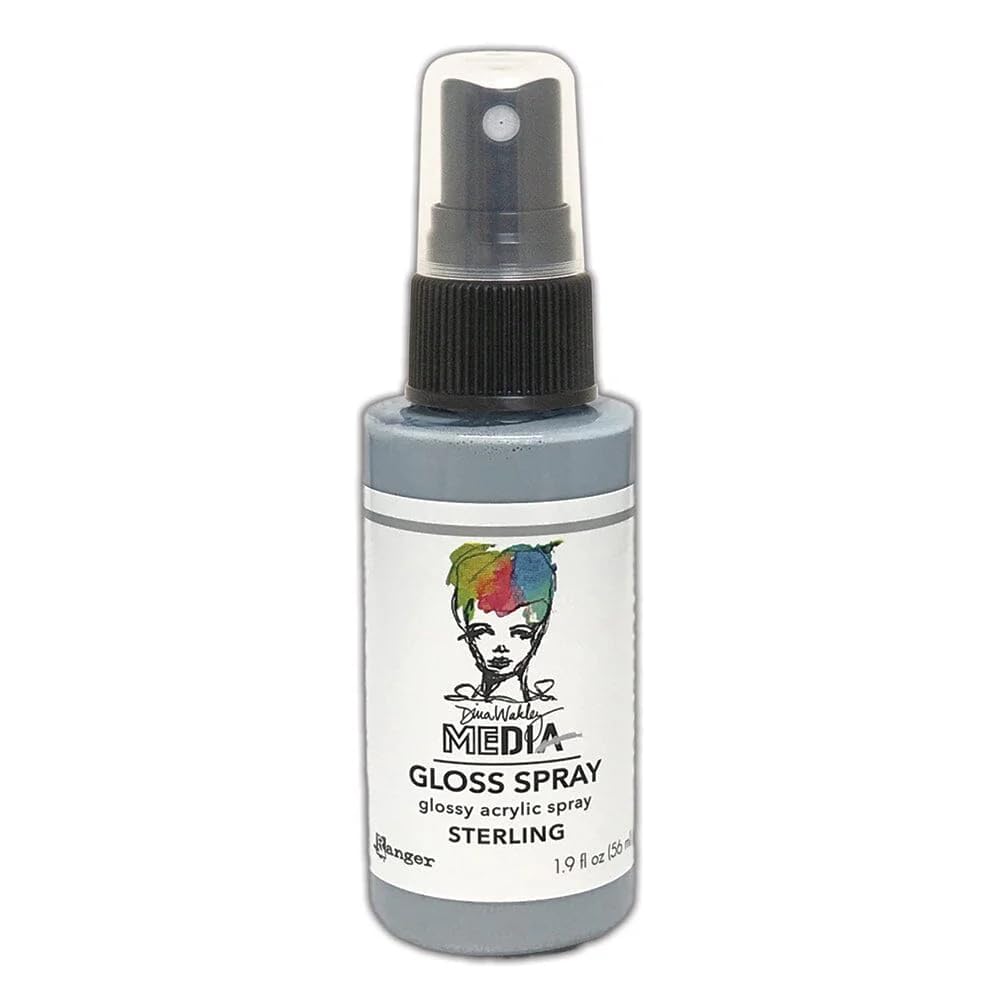 Dina Wakley Media Metallic Gloss Sprays 2oz-Sterling