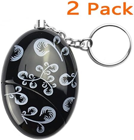 Pack of 2 Black Smart Emergency Personal Alarm Keychain for Women,Kids,Girls,Superior,Explorer Bag Decoration Self Defense Electronic Device with 120dB Suitable