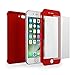 iPhone 8 Plus Case,iPhone 7 Plus Case, AnsTOP Thin Exact-Fit 360 Full Body Case Coverage Protective Dual Layer iPhone Hard Case with Tempered Glass Screen Protector For iPhone 8 Plus / 7 Plus(Red)