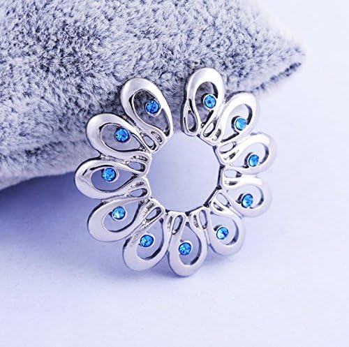 Vintage Floral Clip on Non-Pierce No Pierce Fake Nipple Ring(Blue)-Pair
