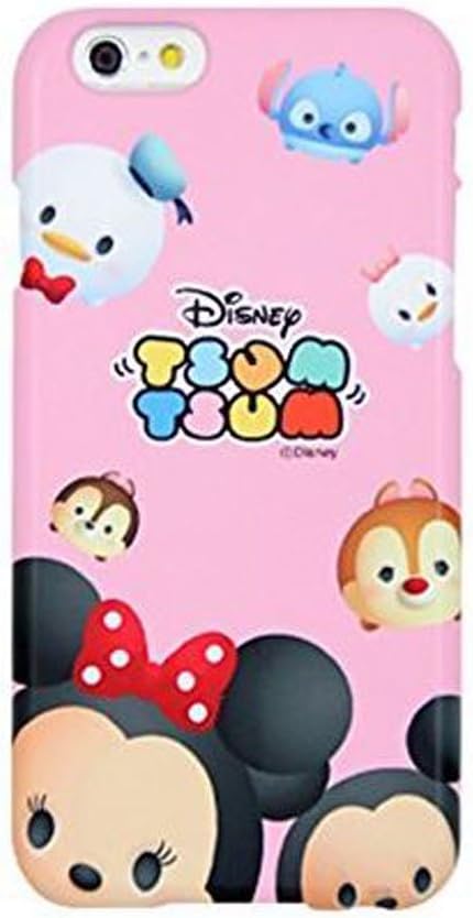 Disney Genuine Hard Bumper Case Collection Mickey, Minnie, Glasses Mickey, Glasses Minnie, Cartoon Mickey, Cartoon Minnie, Donald Duck, Daisy Duck, Pink, Mint, Brown, Pooh, Stitch for iPhone 6 (TSUMTSUM_Hard_Pink)