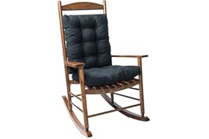 TESICA Indoor Outdoor Rocking Chair Cushions Pack of 1, Patio Chair Cushion High Back Chair Seat Cushions for Garden Patio Furniture, Black