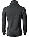 H2H Mens Knited Slim Fit Pullover Sweater Shawl Collar with One Button Point Charcoal US M/Asia L (KMOSWL036)
