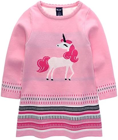 Girls Unicorn Sweater Dress Garden Party Jesery Winter