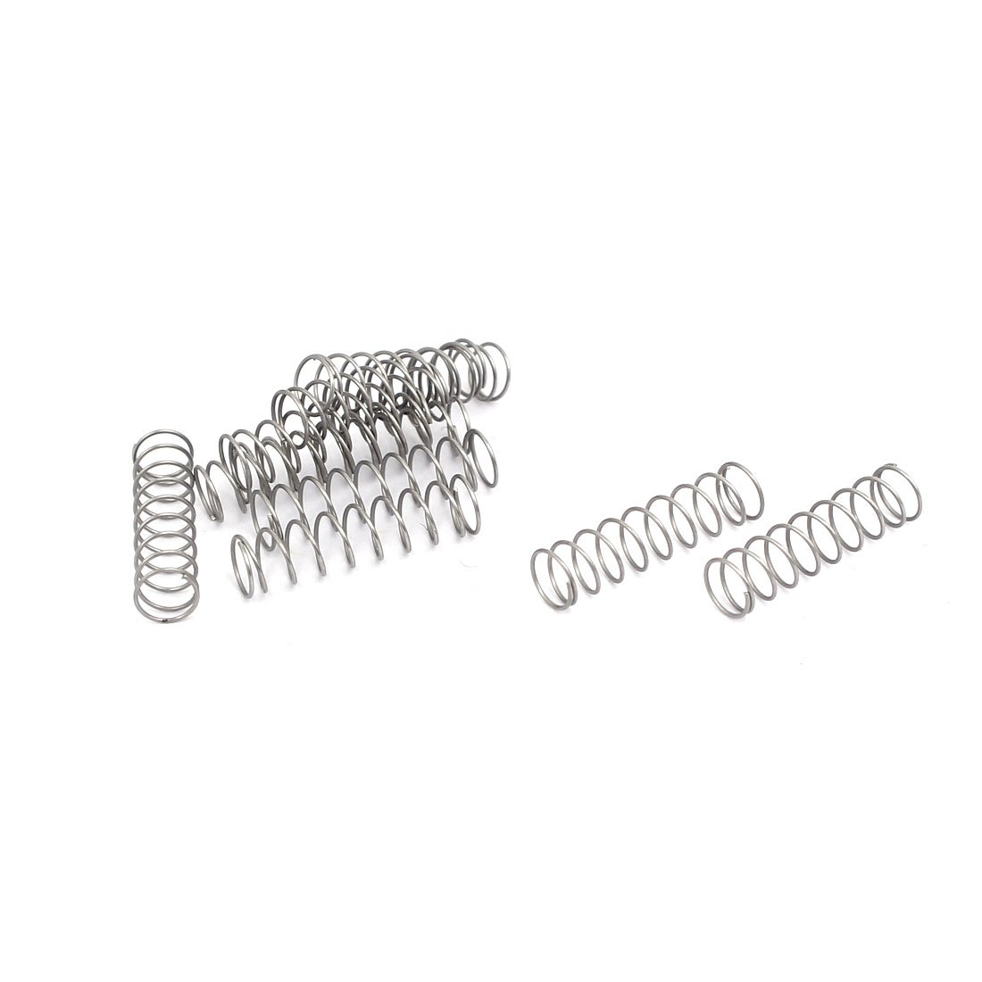 sourcingmap 0.5mmx4mmx15mm 304 Stainless Steel Compression Springs Silver Tone 10pcs