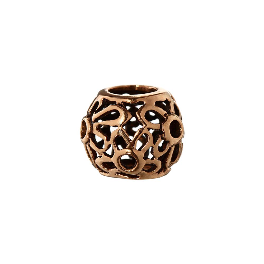 NKlaus SET 2x hair ornaments DANA beard bead bronze curly bead 40503