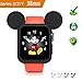 pipigo iWatch Case 38MM Series 3/Series 2/Series 1 Sport/Edition/Nike Soft Silicone Protective Cover for Cartoon Mouse Ears Apple Watch Case (Black)