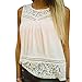 KOINECO Women's Sexy Back Cut Out White Lace Tops