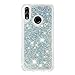 Huawei P Smart Case,Huawei P Smart Soft TPU Back Cover,OPDENK Anti-Scratch Glittering Liquid Quicksand Waterfall Flowing Non-Slip Case Cover for Huawei Honor 10 Lite/P Smart (2019),Silver