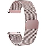 5 Colors for Quick Release Watch Strap, Fullmosa Milanese Magnetic Closure Stainless Steel Watch Band Replacement Strap for 18mm Rose Pink