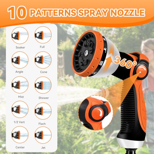 Yofidra Hose Pipe 50FT, Expandable Garden Hose with 10 Function Spray Nozzle, 3/4" & 1/2" Quick Connectors, Flexible Water Hose No-Kink, Lightweight Hosepipe for Garden, Car Washing Outdoor Cleaning