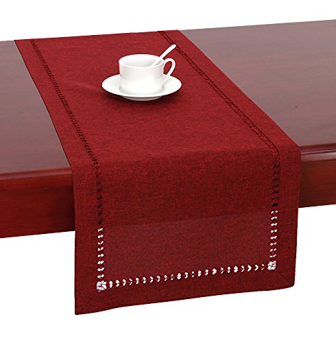Handmade hemstitched polyester rectangle table runners …