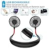 Portable Neck Fan, Handsfree Mini USB Neck Fan Rechargeable Wearable Neckband Fan, Desk Fan, Necklace Fan with Dual Wind…