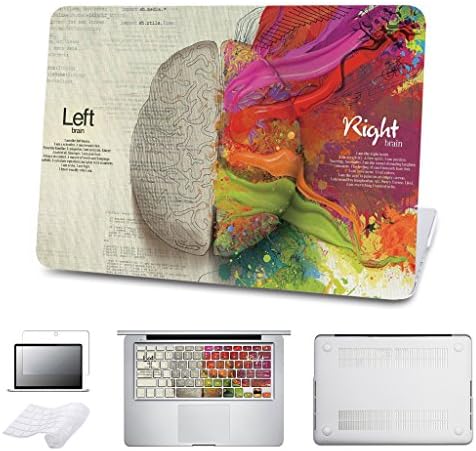 (5 in 1 Bundle) Laptop Hard Case for Apple Macbook Pro 13 (A1278) With DVD-ROM Full Edge Protective Polycarbonate Cover Watercolor Left and Right Brain Shelll