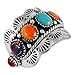 Genuine Turquoise & Gemstones Ring in 925 Sterling Silver Lady's Size 6 to 11