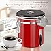 Airtight Coffee Canister, HOKEKI Stainless Steel Container for the Kitchen, Coffee Ground Vault Jar With One Way Co2 Valve And Scoop, Tea Coffee Sugar, Extra Coffee Spoon, 16 oz (Red)