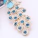 NYKKOLA Women's Fashion Shiny 18K Gold Plated Peacock Pendant Chain Necklace