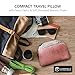 Compact Travel Pillow Made with Shredded Memory Foam and Super Soft Fleece Fabric for Ultimate Comfort in Travel. Patented Design Rolls and Compacts Small for Travel. (Pink)