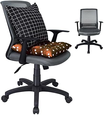 Mid-Back Mesh Office Chair With Cushion and Lumbar Pillow, Ezcheer Adjustable Desk Chair
