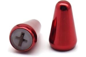 XIYANGJUAN 2pcs Guitar 5 Way Pickup Switch Tip Metal Switch Cap Switch Knob for Strat Tele (Red)