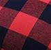 4TH Emotion Set of 2 Christmas Buffalo Check Plaid Throw Pillow Covers Cushion Case Polyester for Farmhouse Home Decor Red and Black, 20 x 20 Inches