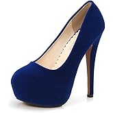 OCHENTA Women's Platform Slip On High Heels Dress Pumps