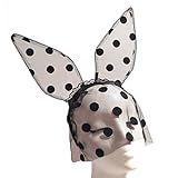 Goege Sexy Dot Rabbit Bunny TUTU Ears Lace Gauze Veil Hair Mask