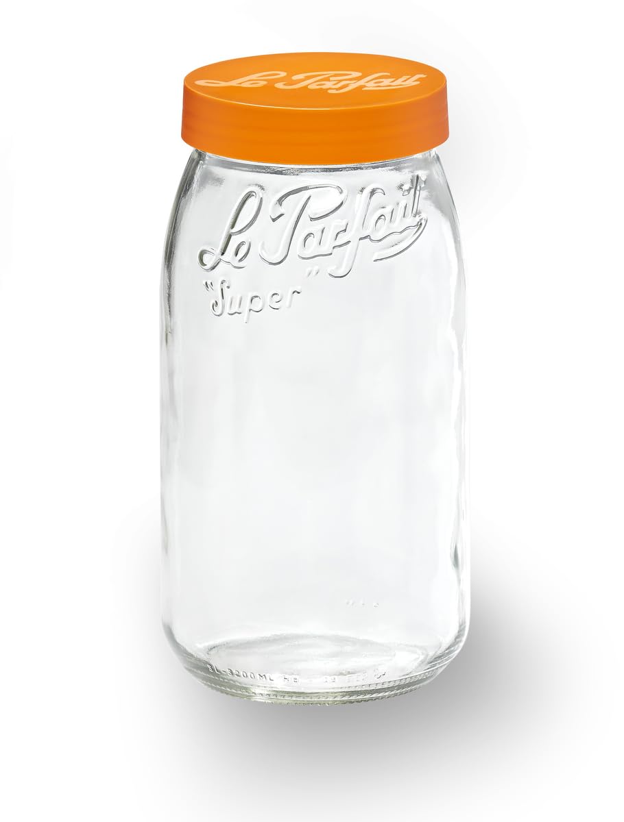 Le Parfait jar Screw 3881 FW/Glass Lid clear/Orange