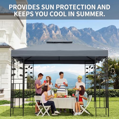 3x3 Gazebo Replacement Tarpaulin Waterproof 300D Polyester | 3 x 3 m Heavy Duty Replacement Tarpaulin for Garden Gazebo 300D Polyester UV Resistant Waterproof