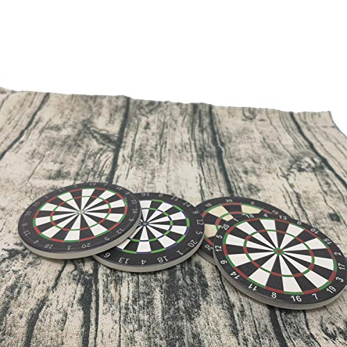 SUPCOW Dart Doard Design Ceramic Coasters, 4 Pack of Absorbent Stone For Drinks, Protect Furniture from Coffee or Tea Marks