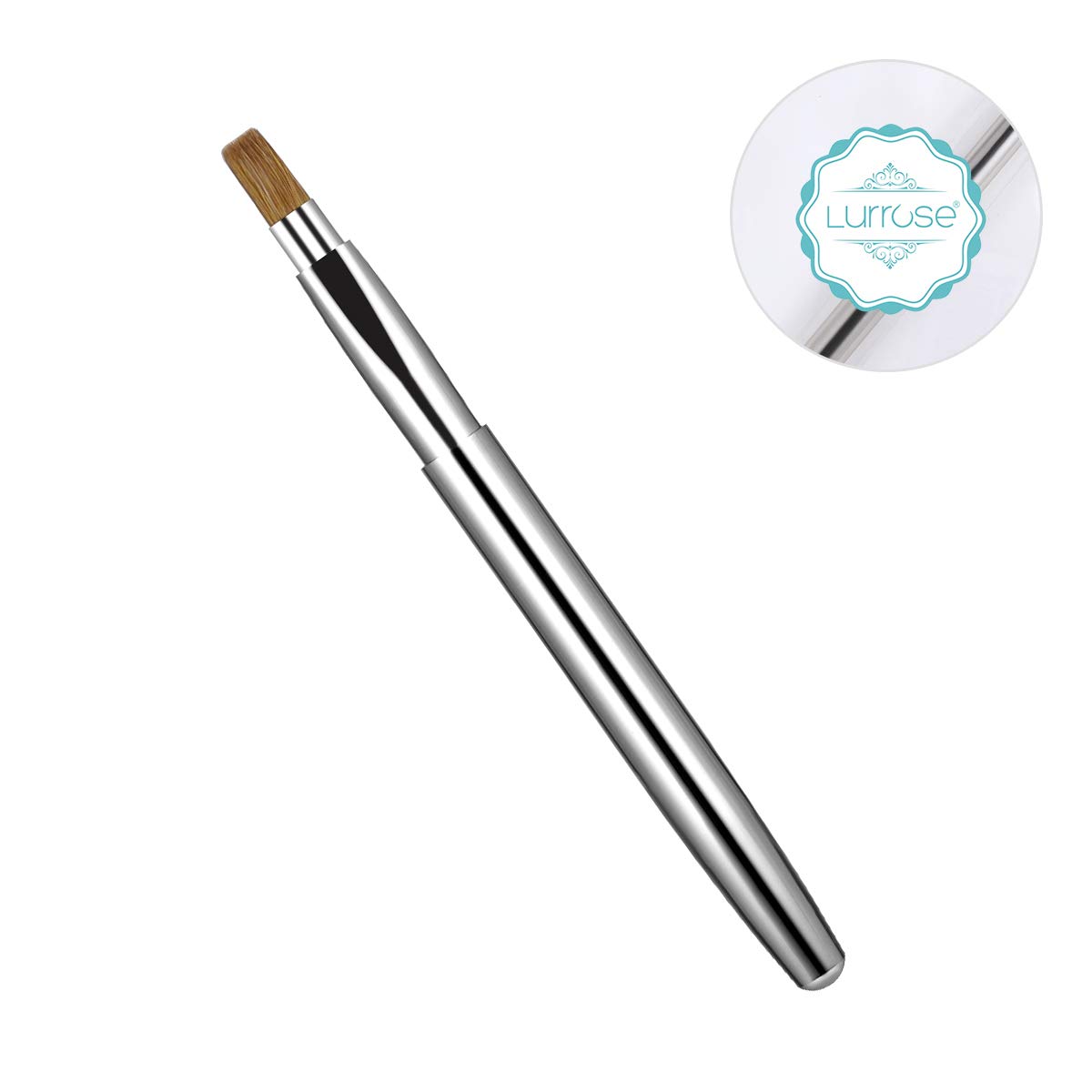 Lurrose Retractable Lip Brush Portable Applicators for Lipstick Lip Gloss Professional Makeup Brush Tool (Silver): Beauty