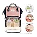 pipi bear Diaper Bag Backpack Large Capacity Multifunction Travel Back Pack,Maternity Baby Changing Bags Waterproof and Stylish for mom (Pink&Blue)