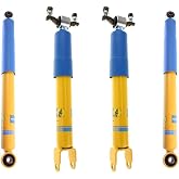Bilstein 24-196437 24-196444 Set of 4600 Series Front &amp; Rear Monotube Shocks fits 2011 2024 Silverado Sierra 2500 3500 HD - Improves Ride Handling