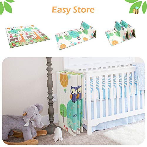 Bammax Play Mat, Folding Mat Baby Crawling Mat Kids Playmat Waterproof Non Toxic for Babies, Infants, Toddlers - Thumbnail 5