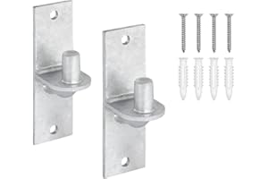 THIKDIKAKT Wall Mount Gate Hinges, Heavy Duty Farm Gate Hinge, Chain Link Fence Gate Hinges Fence Post Chain Link Gate Hinge with 5/8 Hinge Pin (Screws Included) (2 Pack)