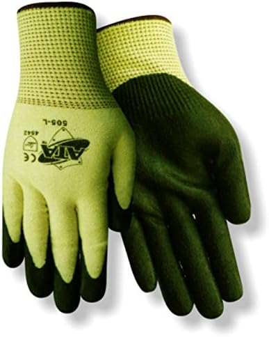 Red Steer ATA 505-S Cut Resistant ANSI Level 4, 13-Gauge Aramid Knit Shell, Nitrile Palm/Fingers, Black [PRICE is per PAIR] (Small)